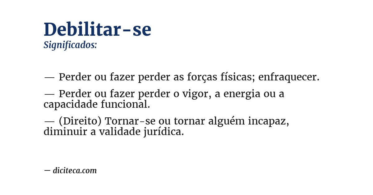 Significado de debilitar-se