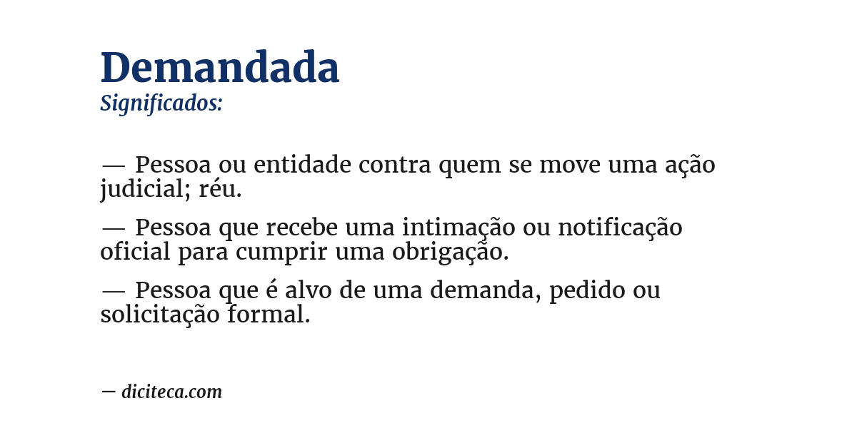 Significado de demandada