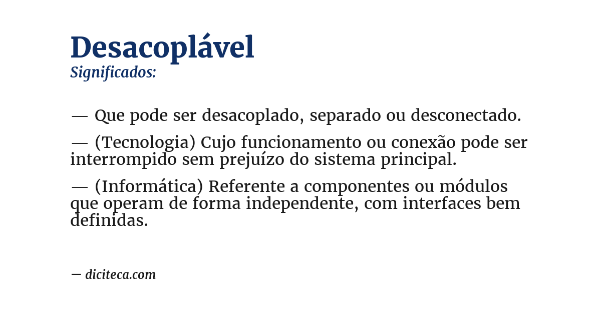 Significado de desacoplável