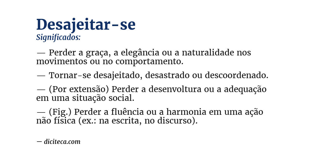 Significado de desajeitar-se