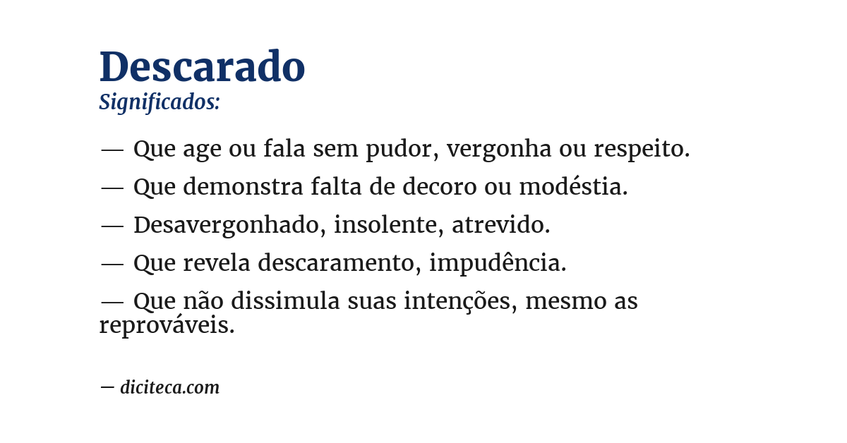 Significado de descarado