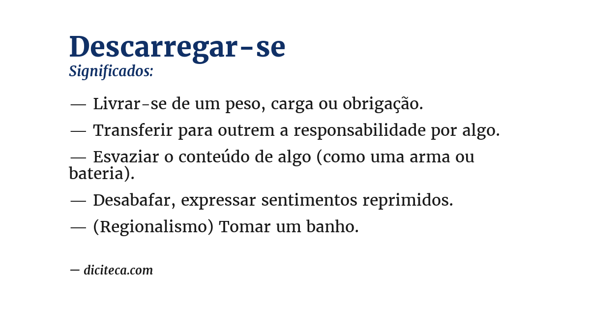 Significado de descarregar-se