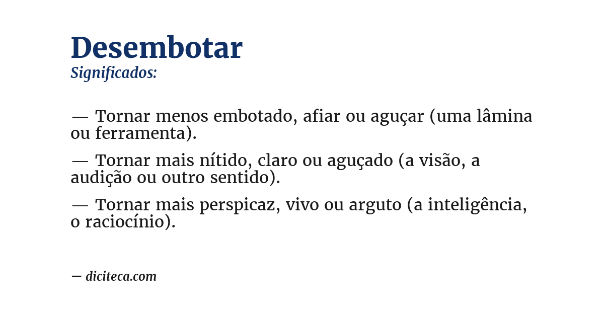 Significado de desembotar
