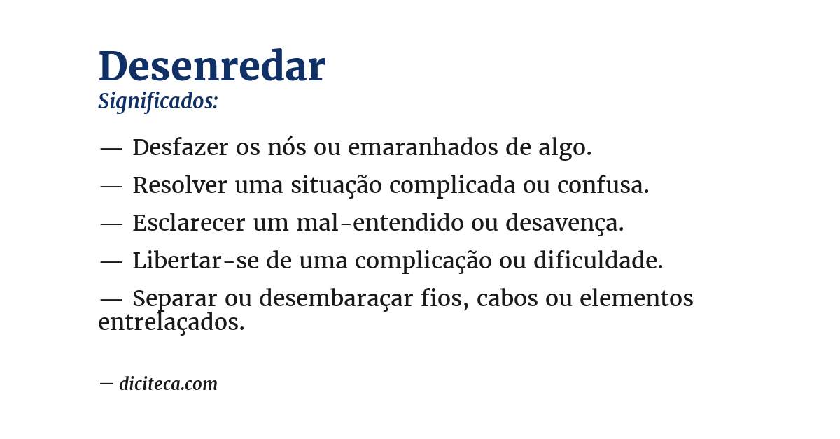 Significado de desenredar