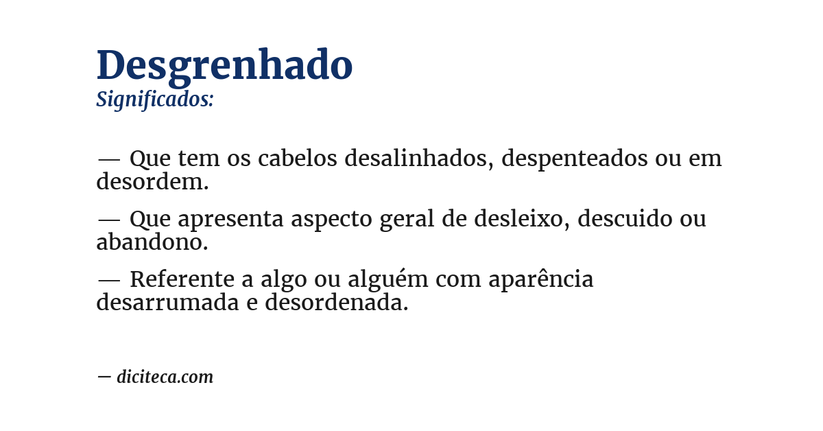 Significado de desgrenhado