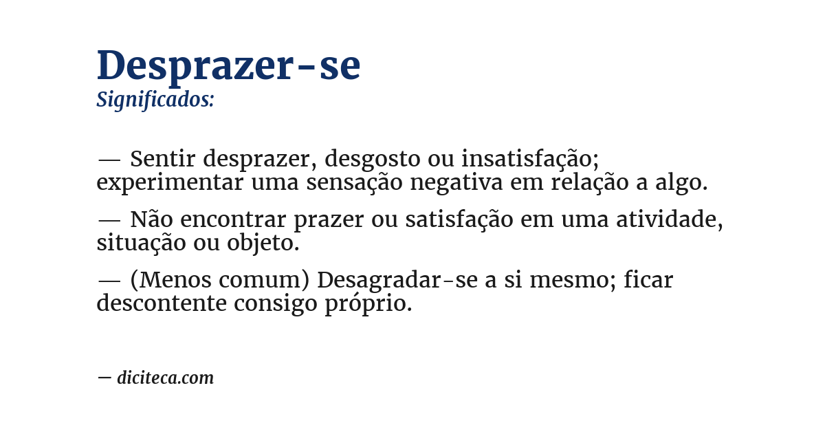 Significado de desprazer-se