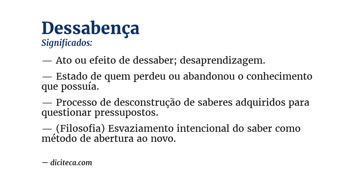 Significado de dessabença