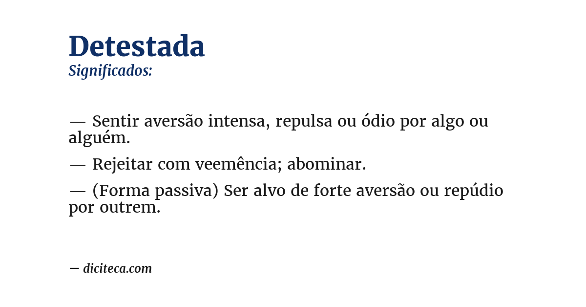 Significado de detestada