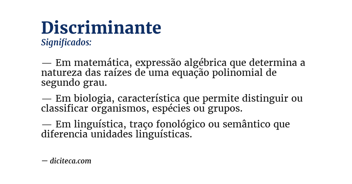 Significado de discriminante