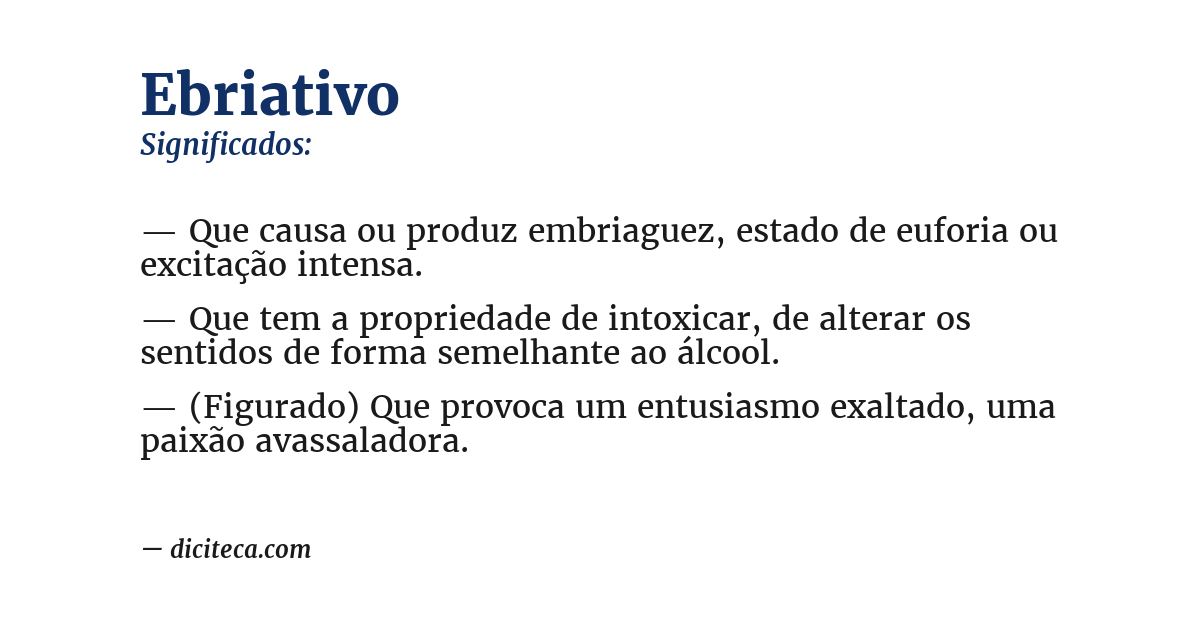 Significado de ebriativo