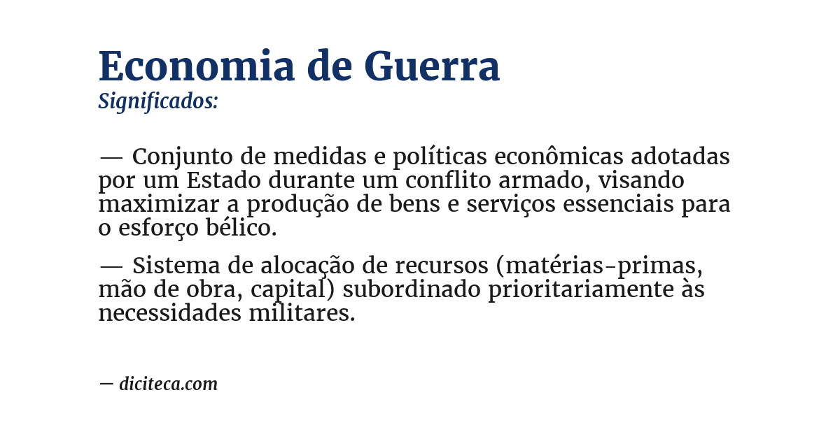 Significado de economia de guerra