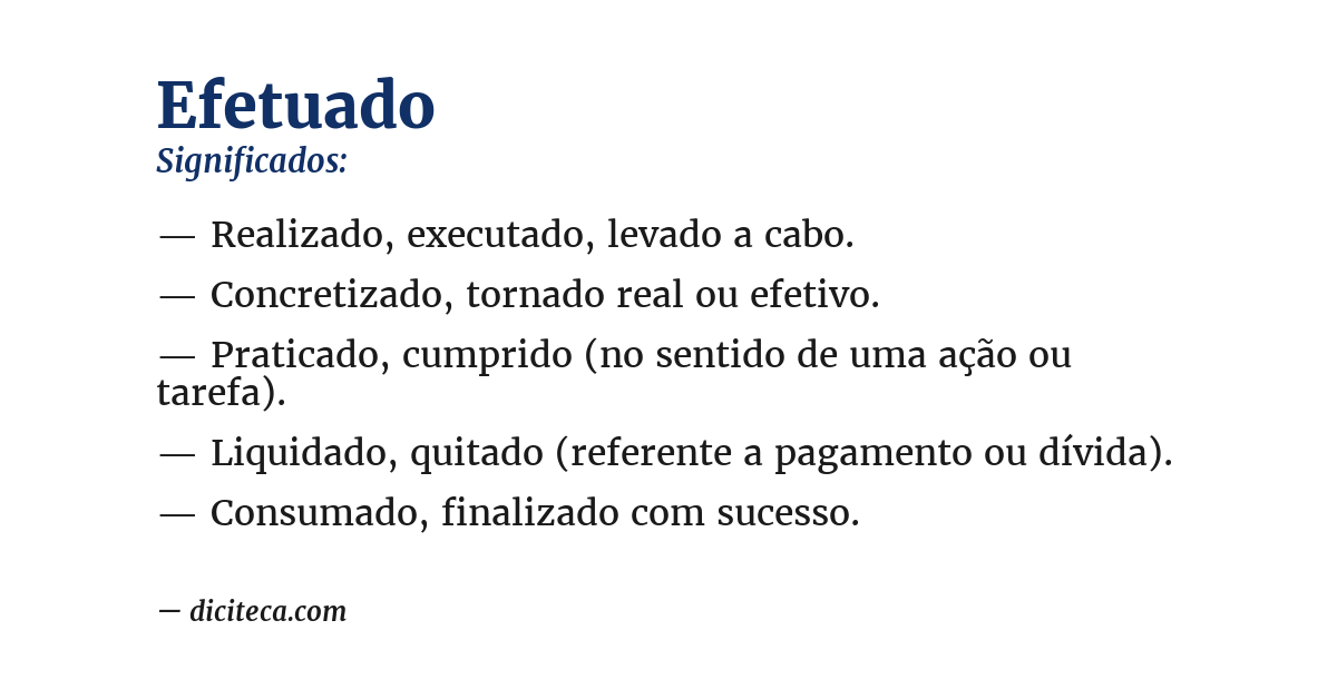 Significado de efetuado