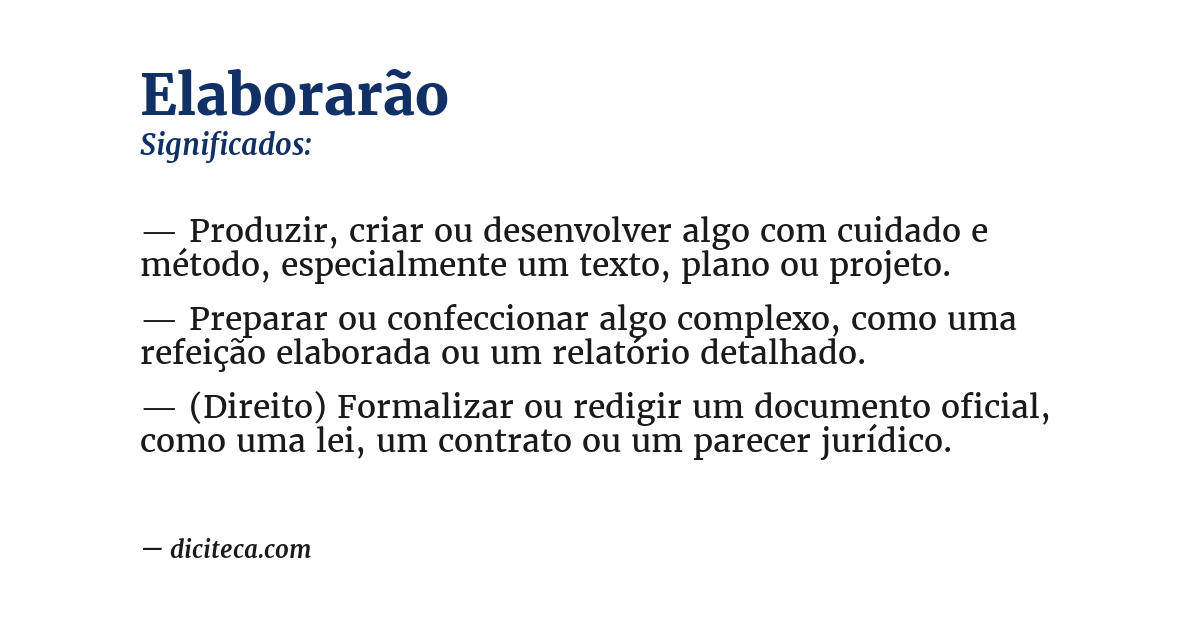 Significado de elaborarão