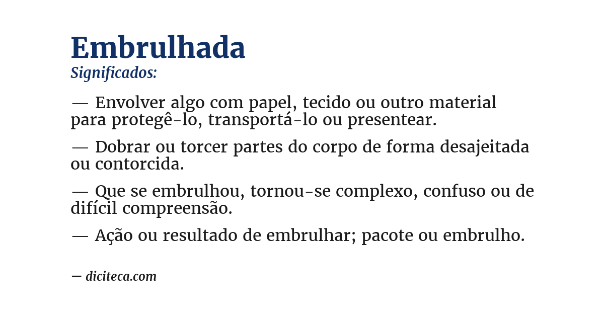 Significado de embrulhada