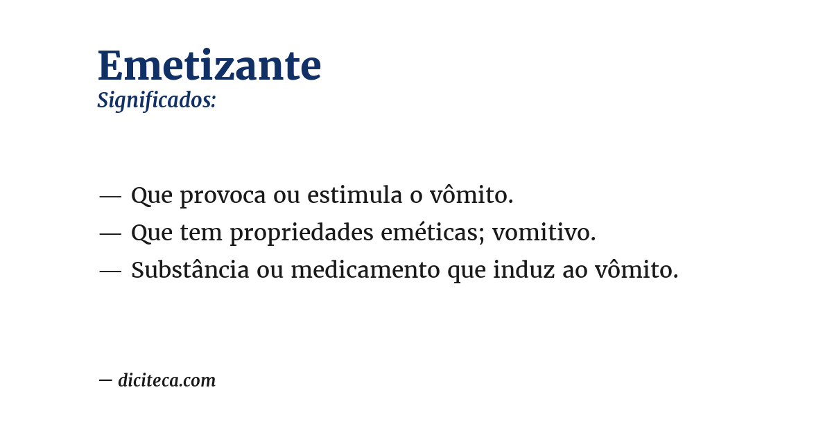 Significado de emetizante