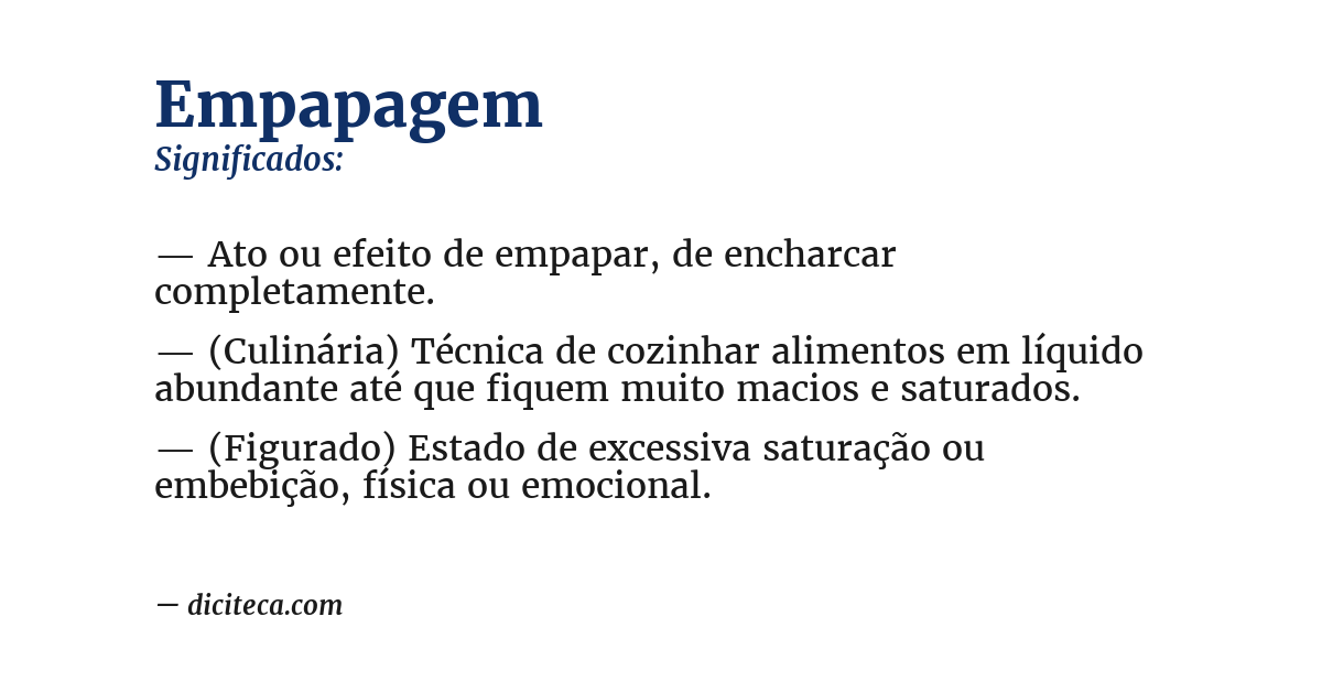 Significado de empapagem