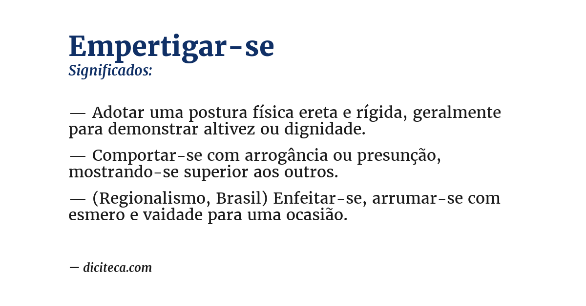 Significado de empertigar-se