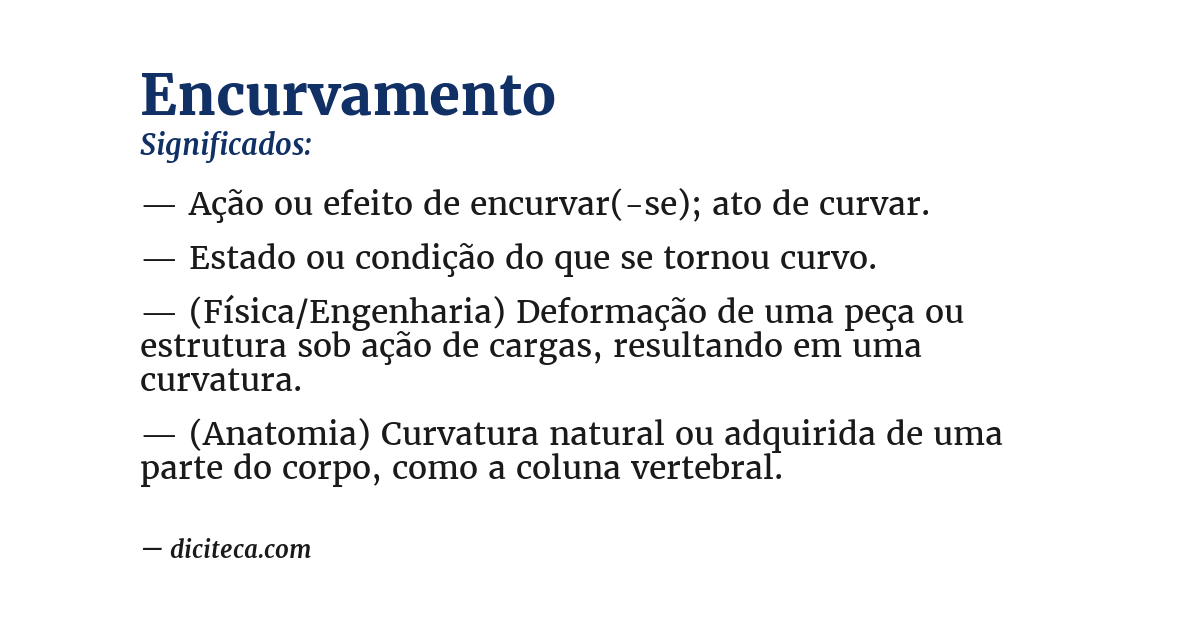 Significado de encurvamento