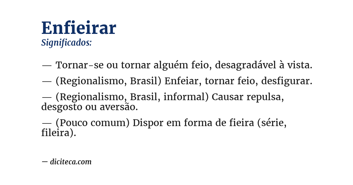 Significado de enfieirar