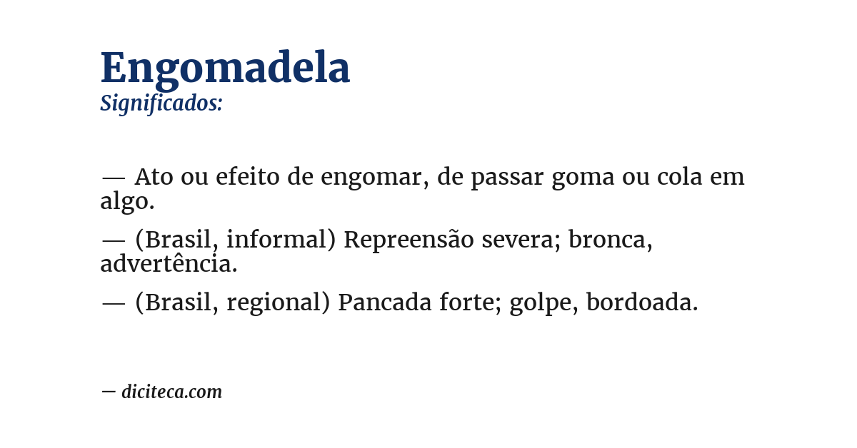 Significado de engomadela