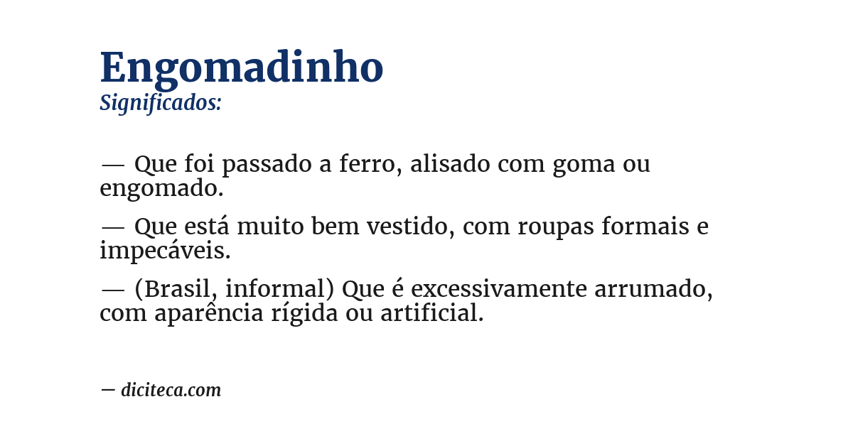 Significado de engomadinho
