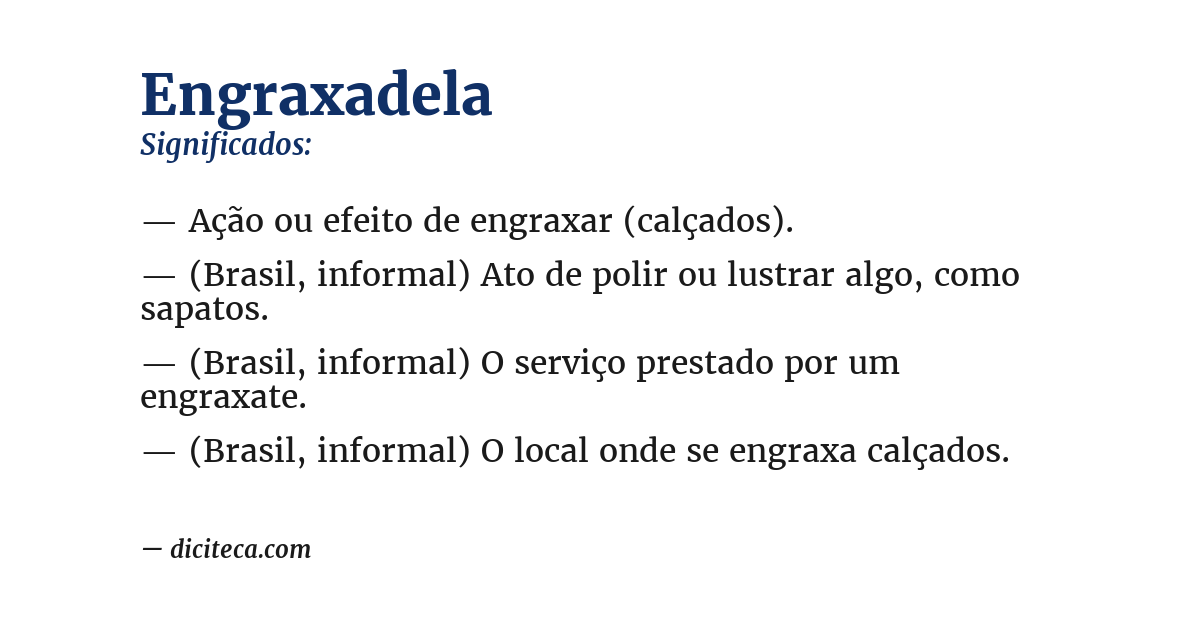 Significado de engraxadela