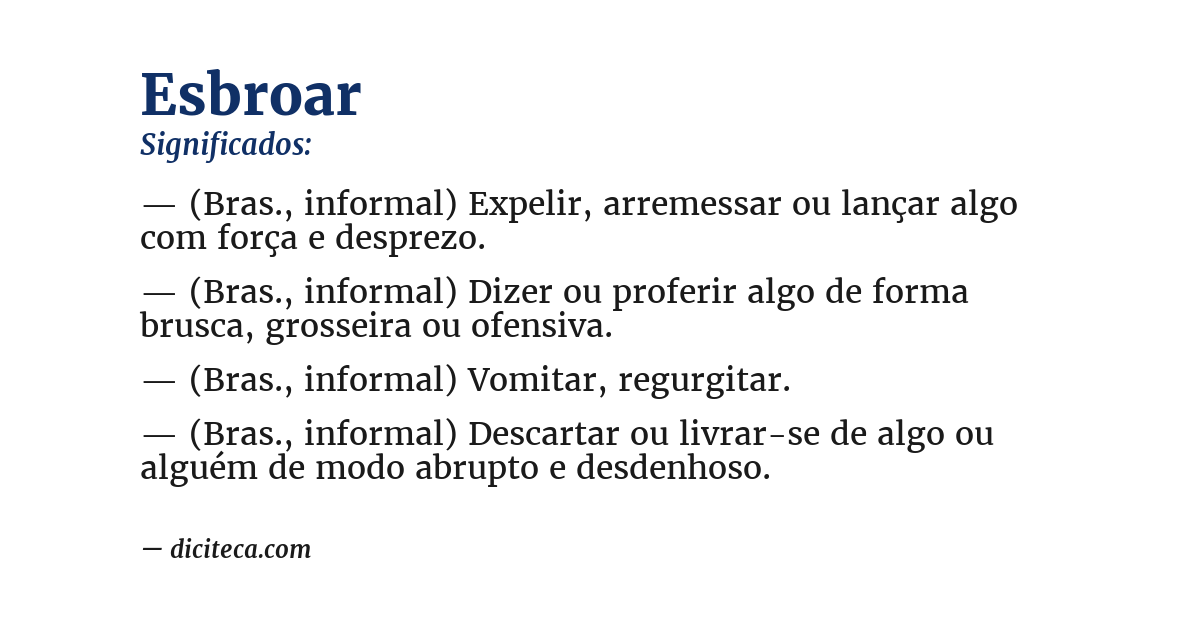 Significado de esbroar