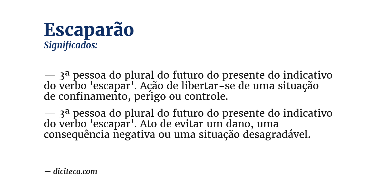 Significado de escaparão