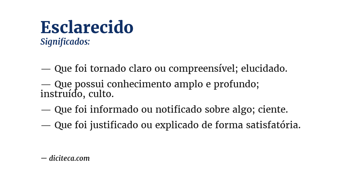 Significado de esclarecido