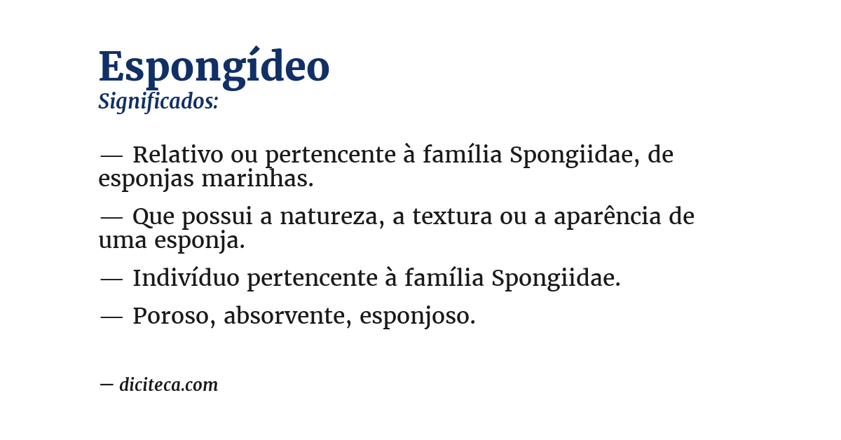 Significado de espongídeo