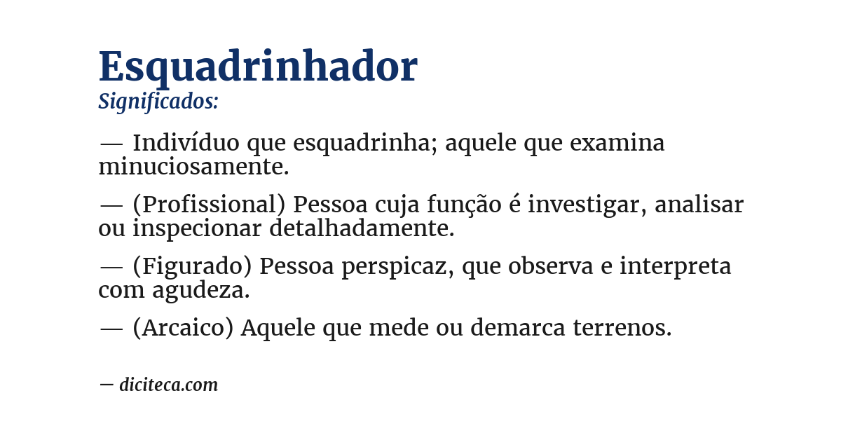 Significado de esquadrinhador