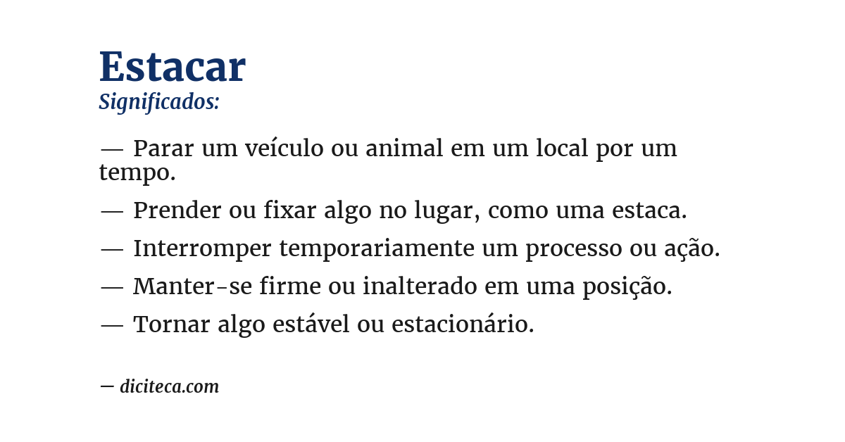 Significado de estacar