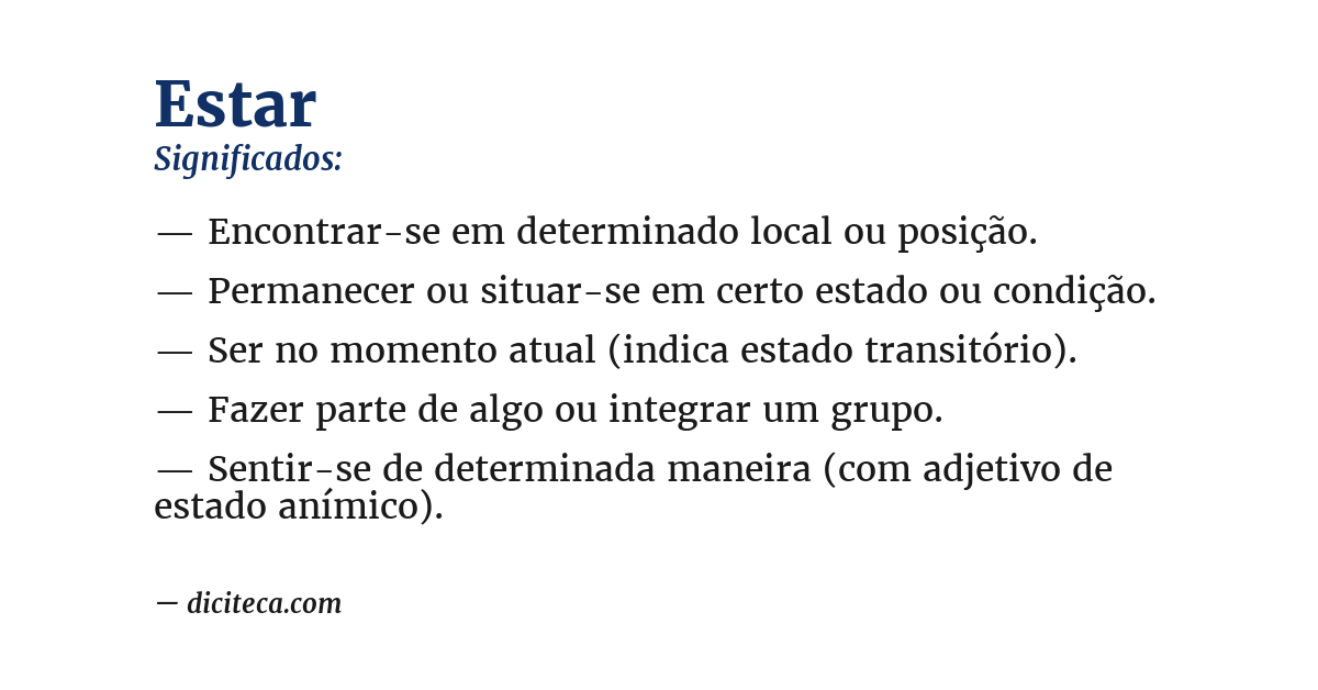Significado de estar