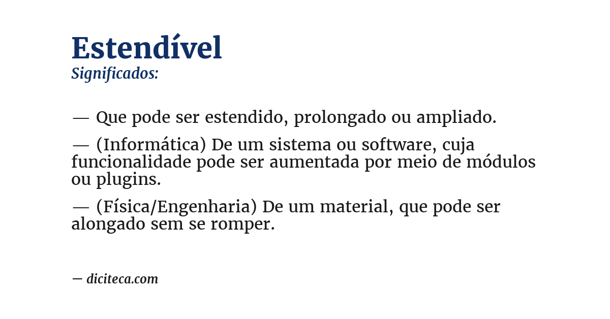 Significado de estendível