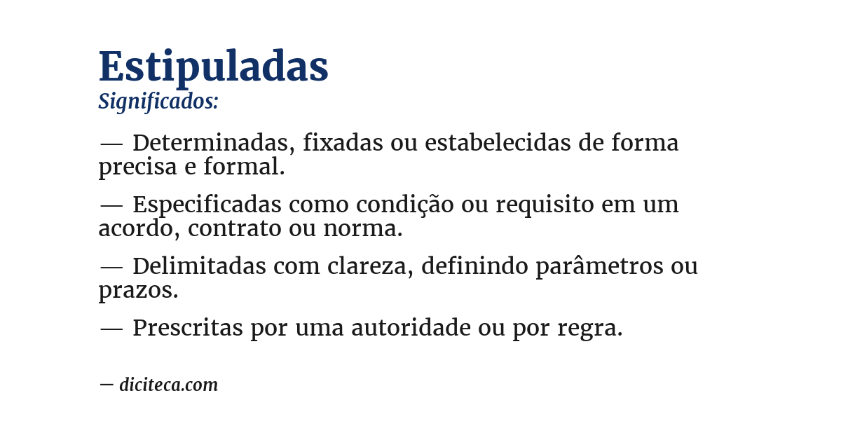 Significado de estipuladas
