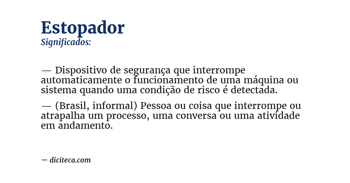 Significado de estopador