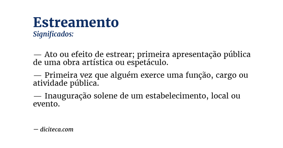 Significado de estreamento