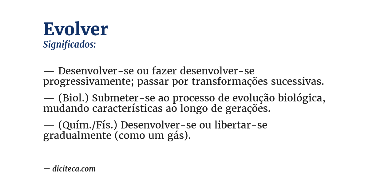 Significado de evolver