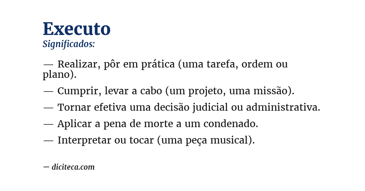 Significado de executo