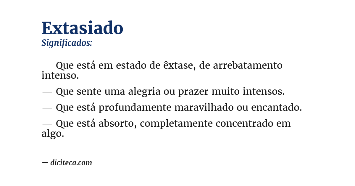 Significado de extasiado