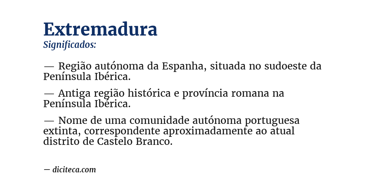 Significado de extremadura