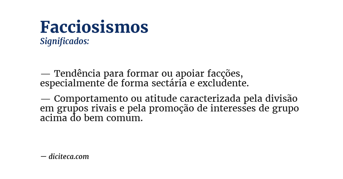 Significado de facciosismos