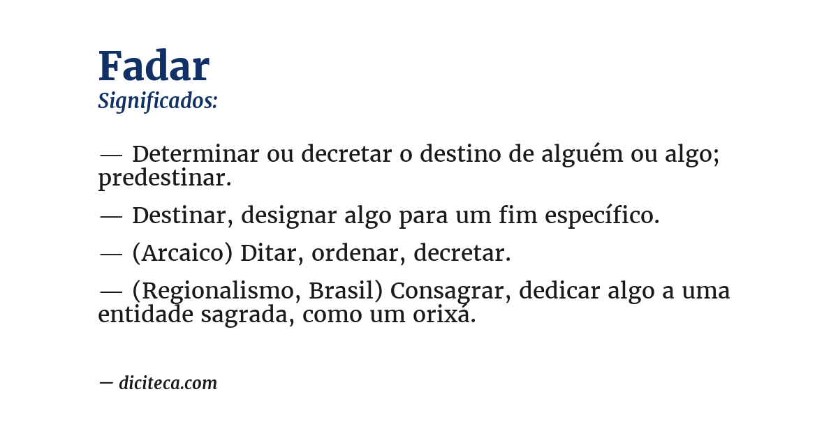 Significado de fadar