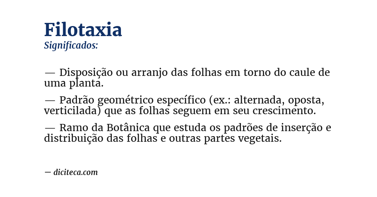 Significado de filotaxia