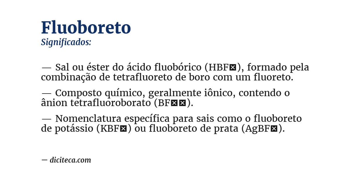 Significado de fluoboreto
