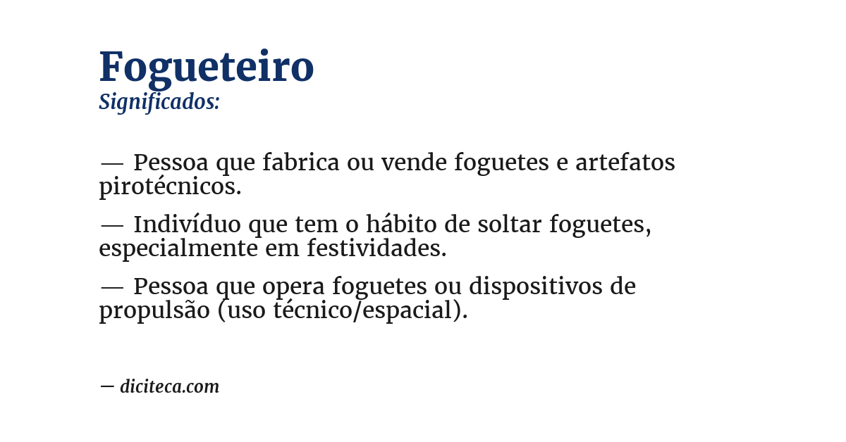 Significado de fogueteiro