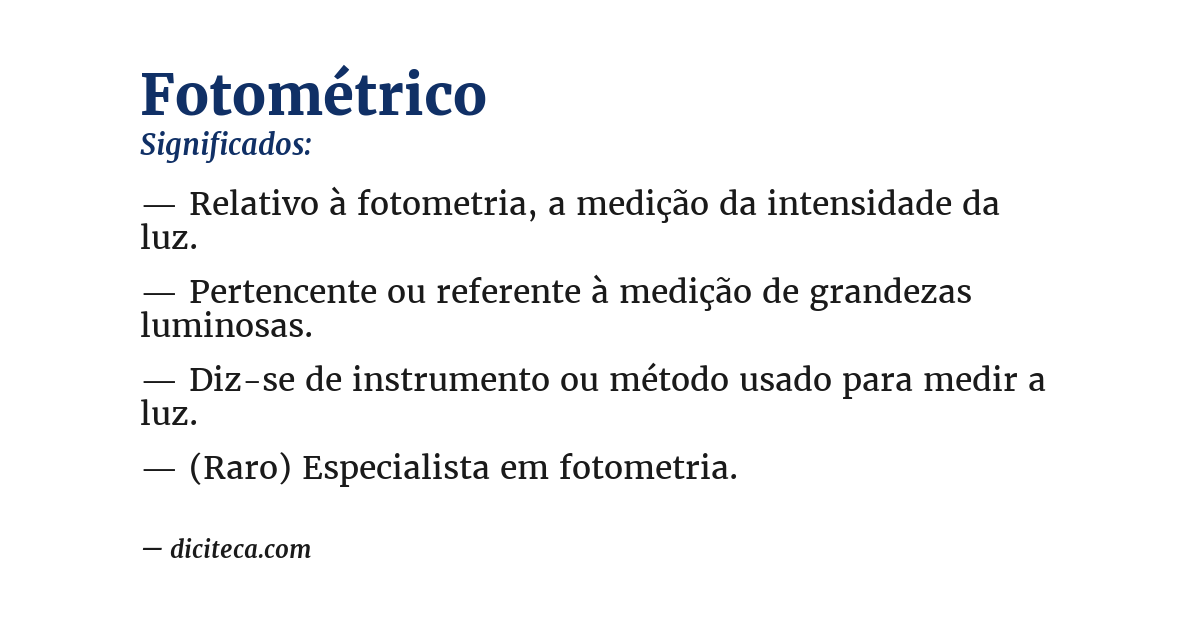 Significado de fotométrico