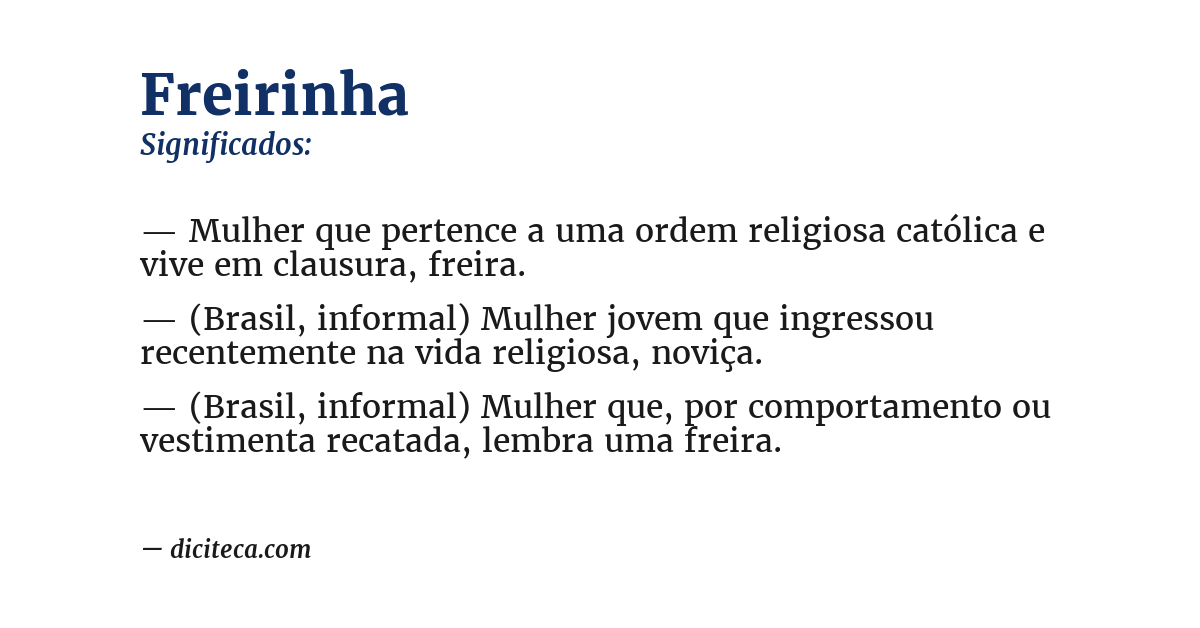 Significado de freirinha