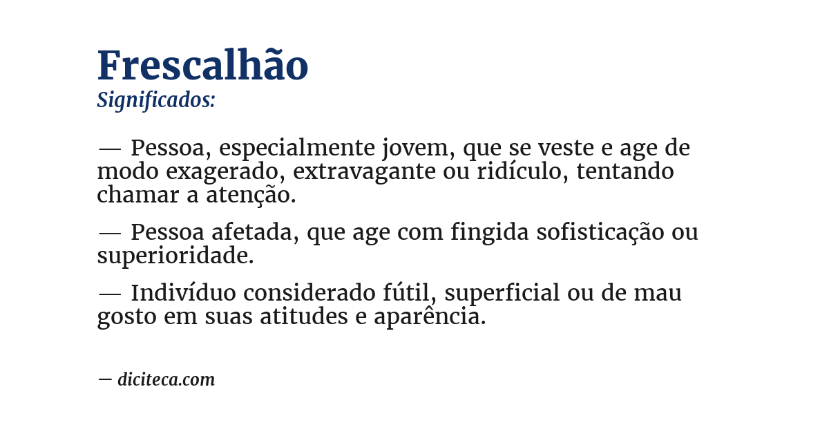 Significado de frescalhão