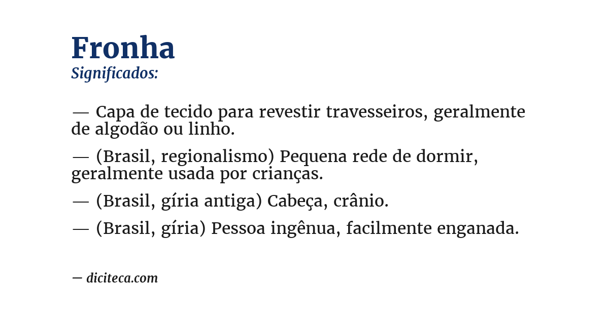 Significado de fronha